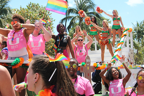 students at Miami Pride Parade
