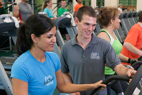 Student receiving personal training