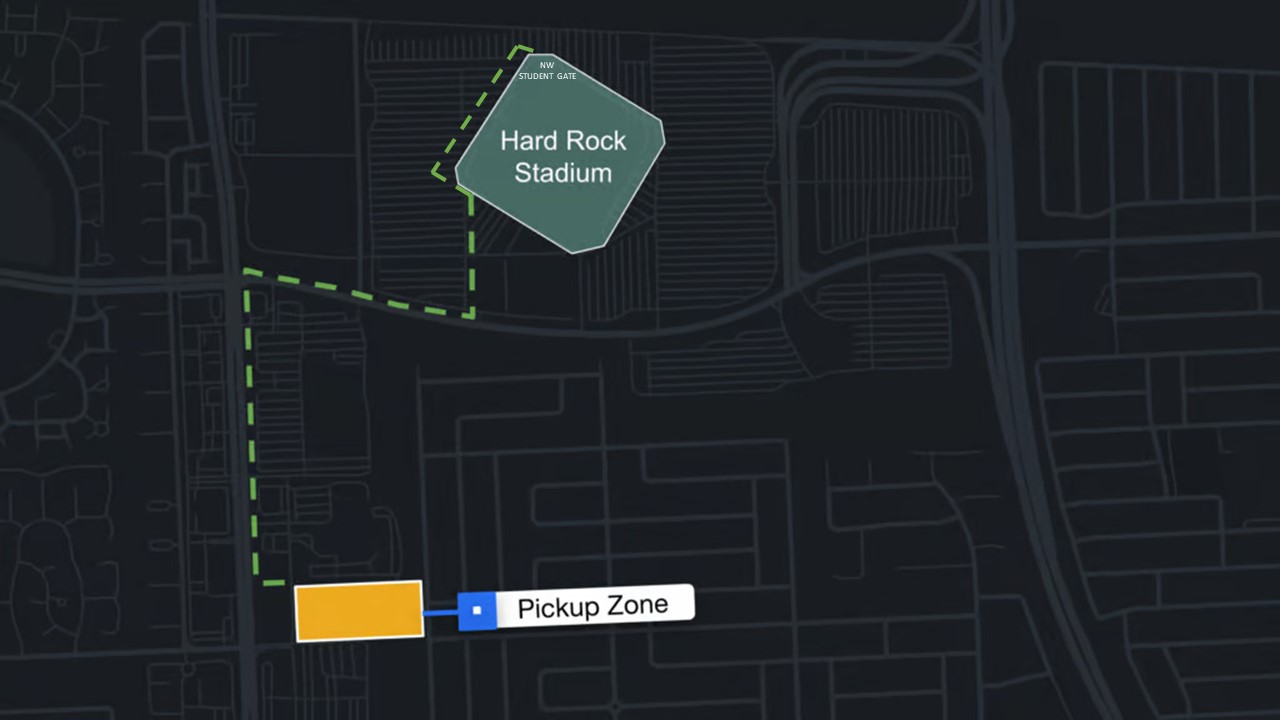 map illustration of pick up and drop off location