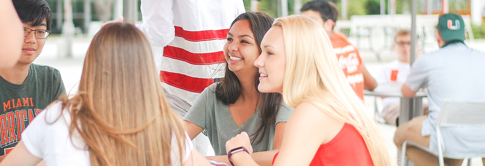 Students on the patio